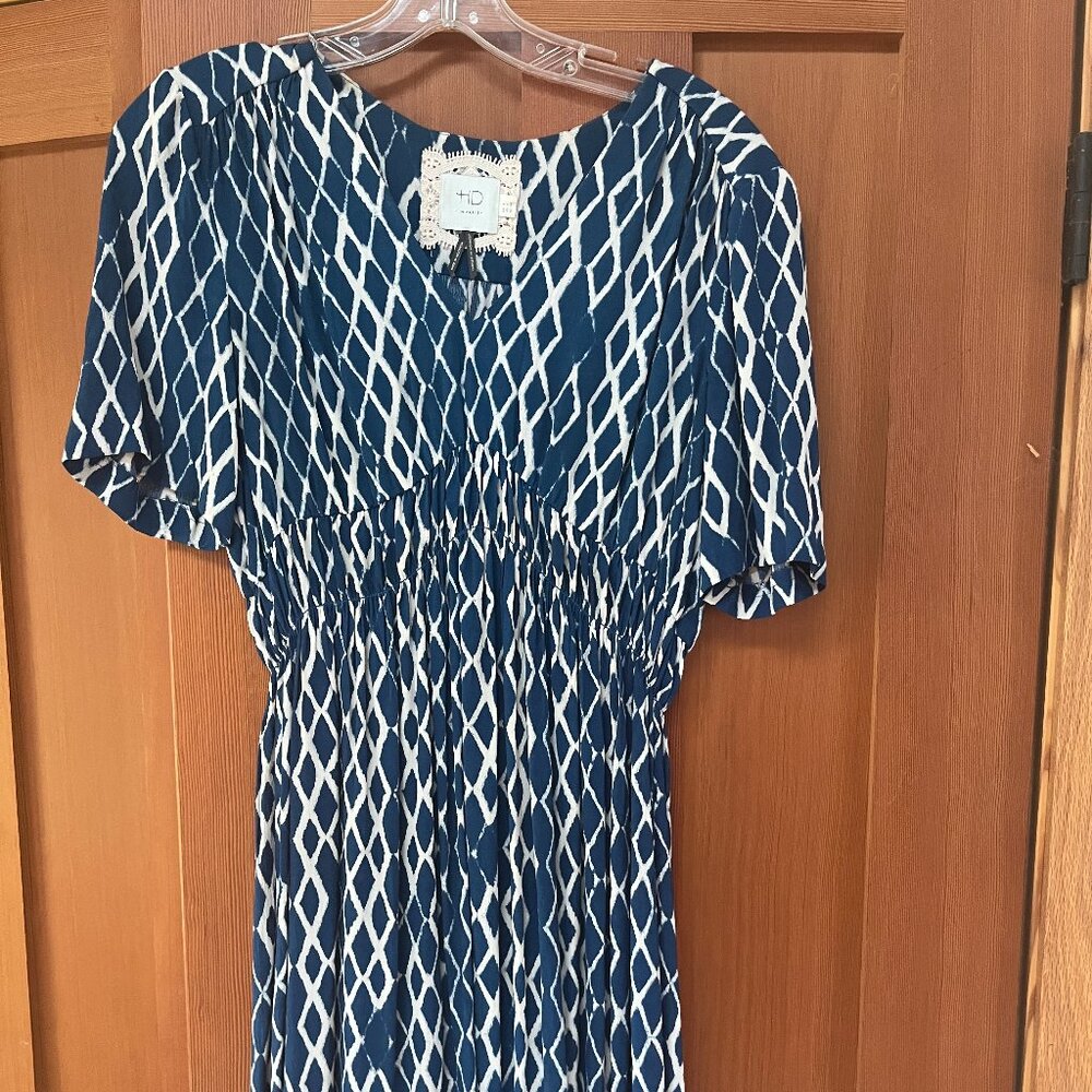 Anthro Blue & White Dress - size 4